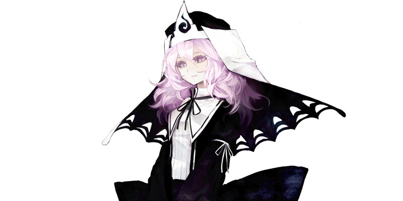 Anime Character with Purple Hair — White
