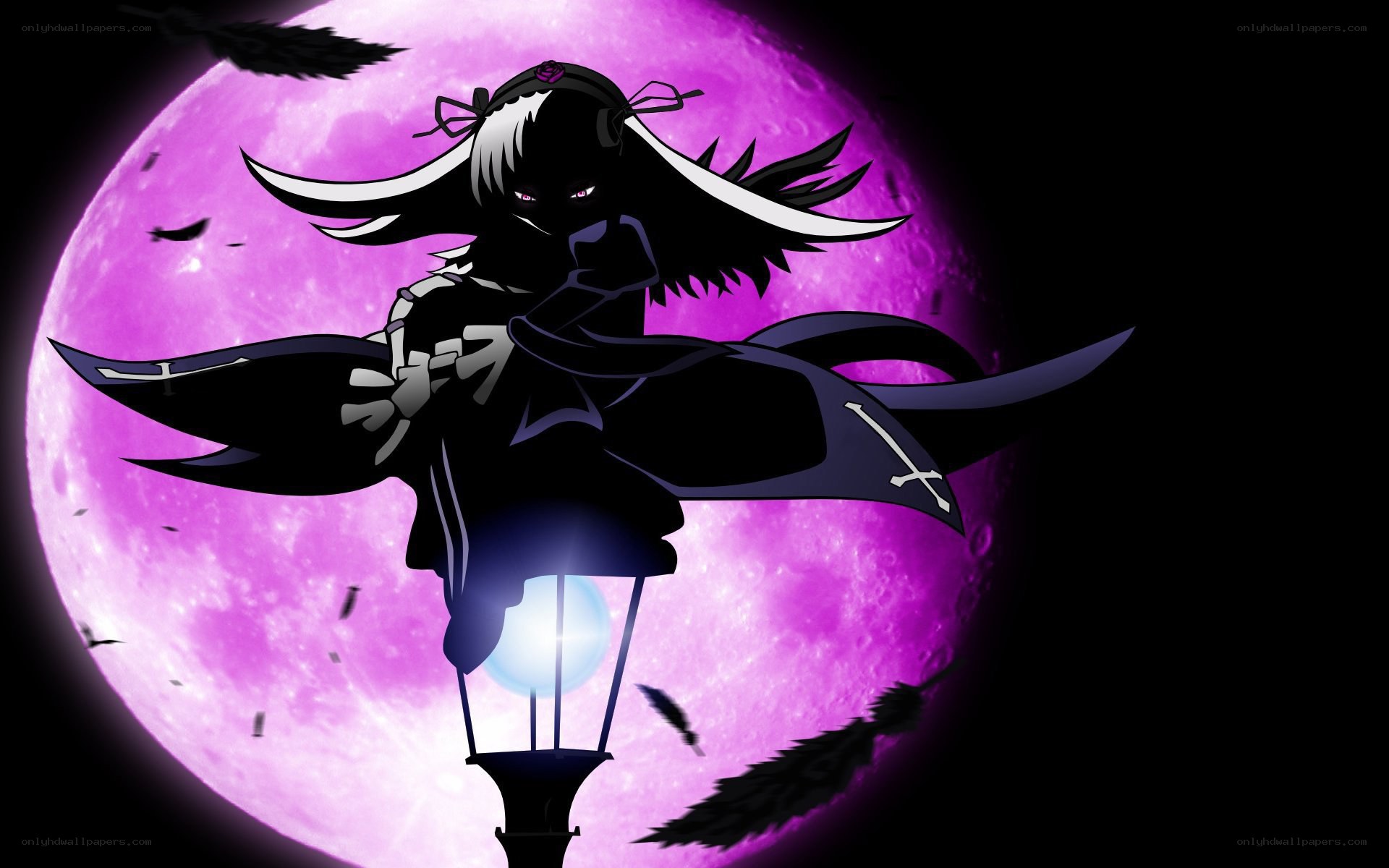 anime character with purple moon