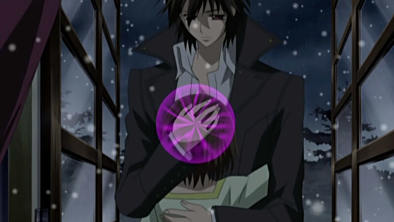 anime character with purple orb