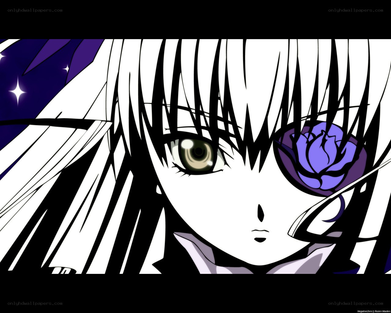 anime character with purple rose