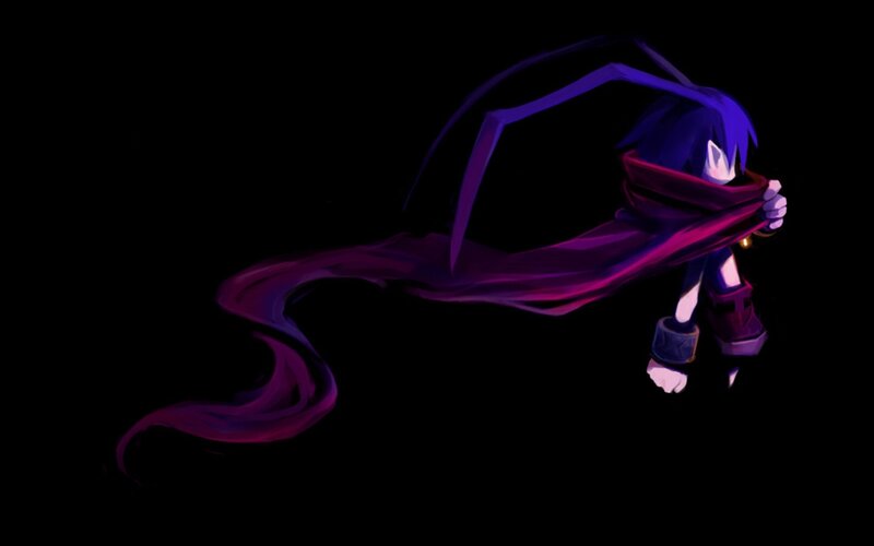 anime character with purple scarf