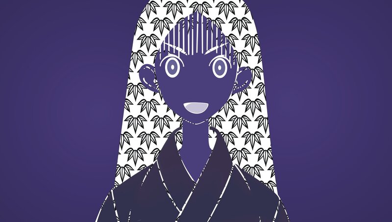 Anime Character with Purple Skin