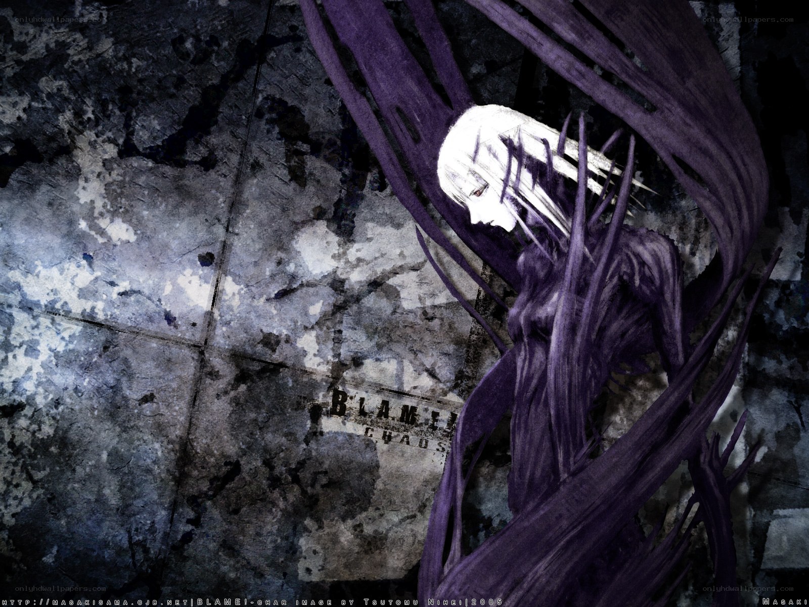 Anime character with purple tendrils