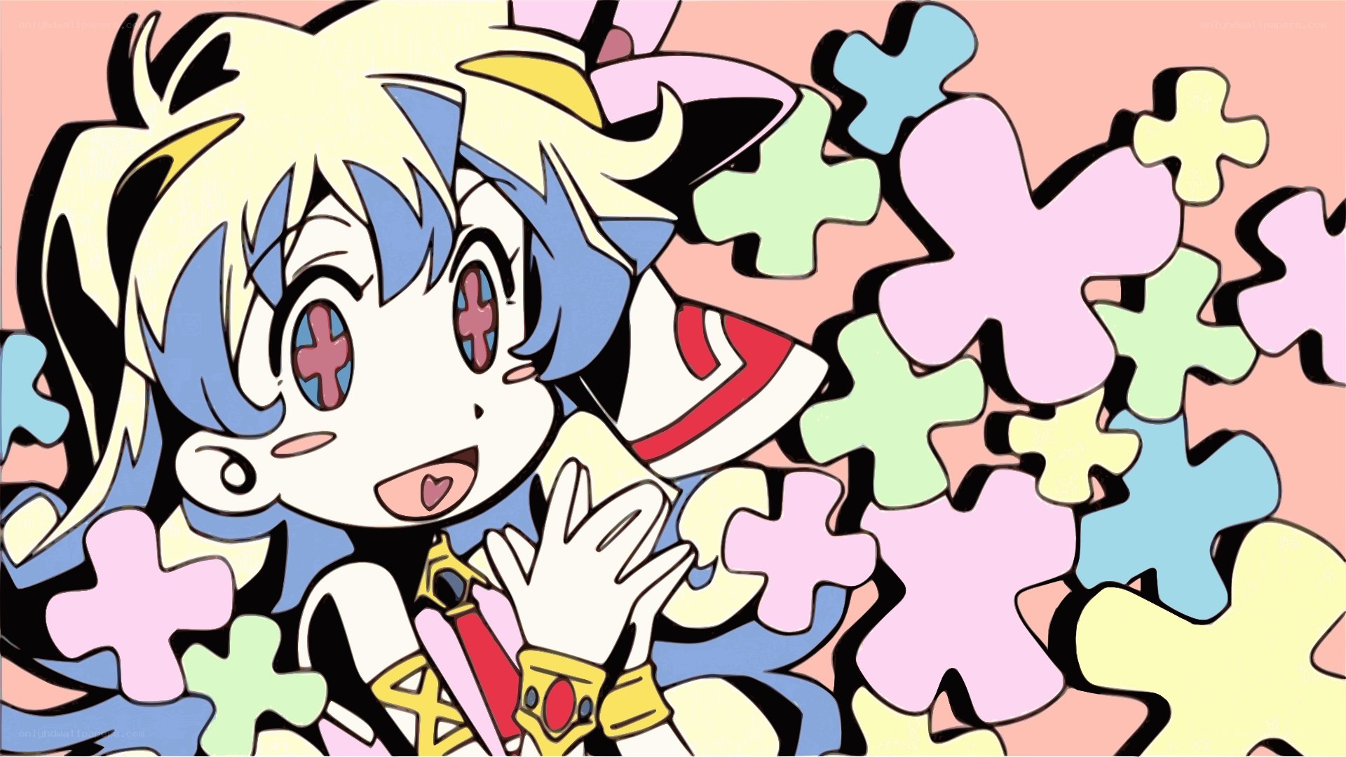 anime character with puzzle pieces
