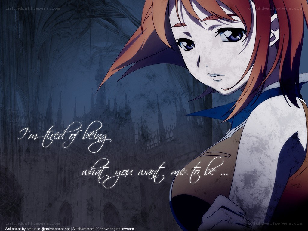 anime character with quote