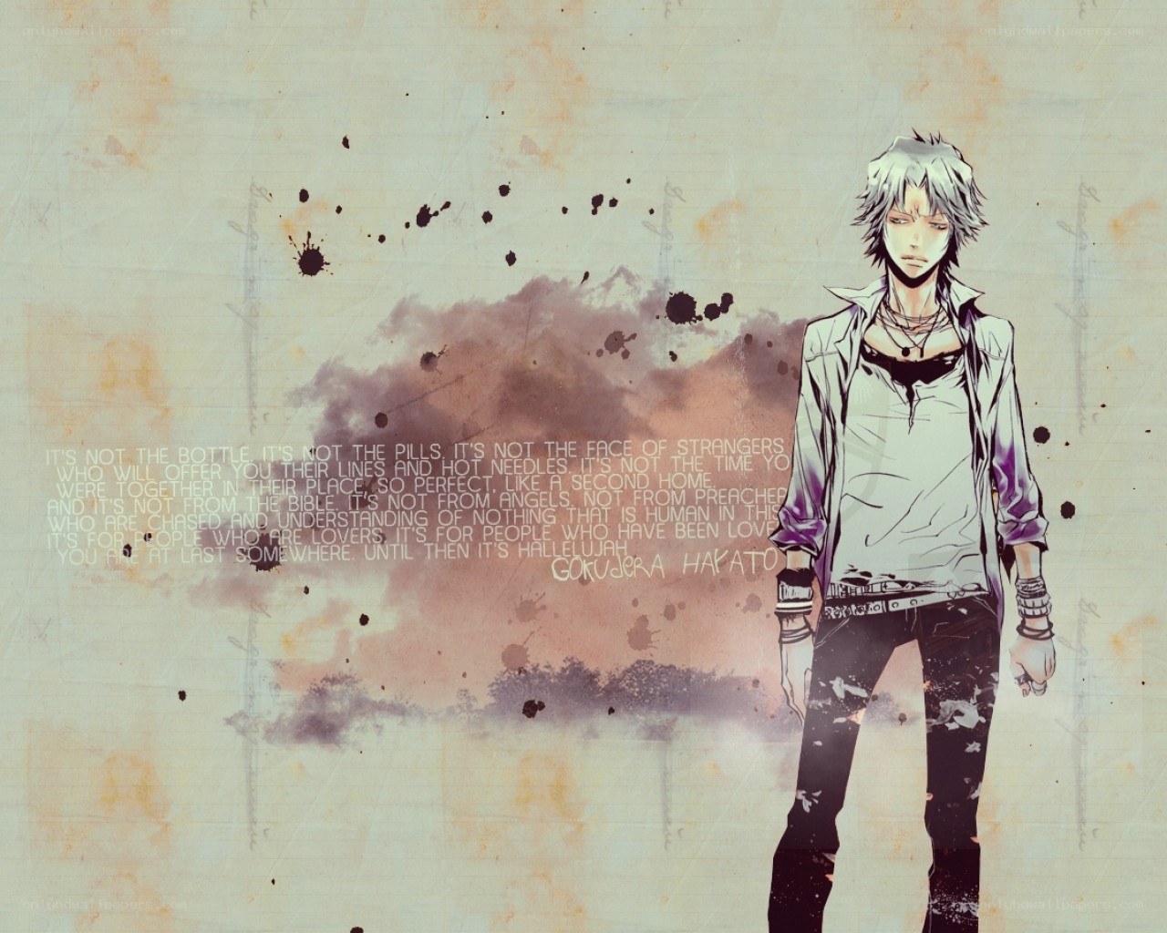 Anime character with quote