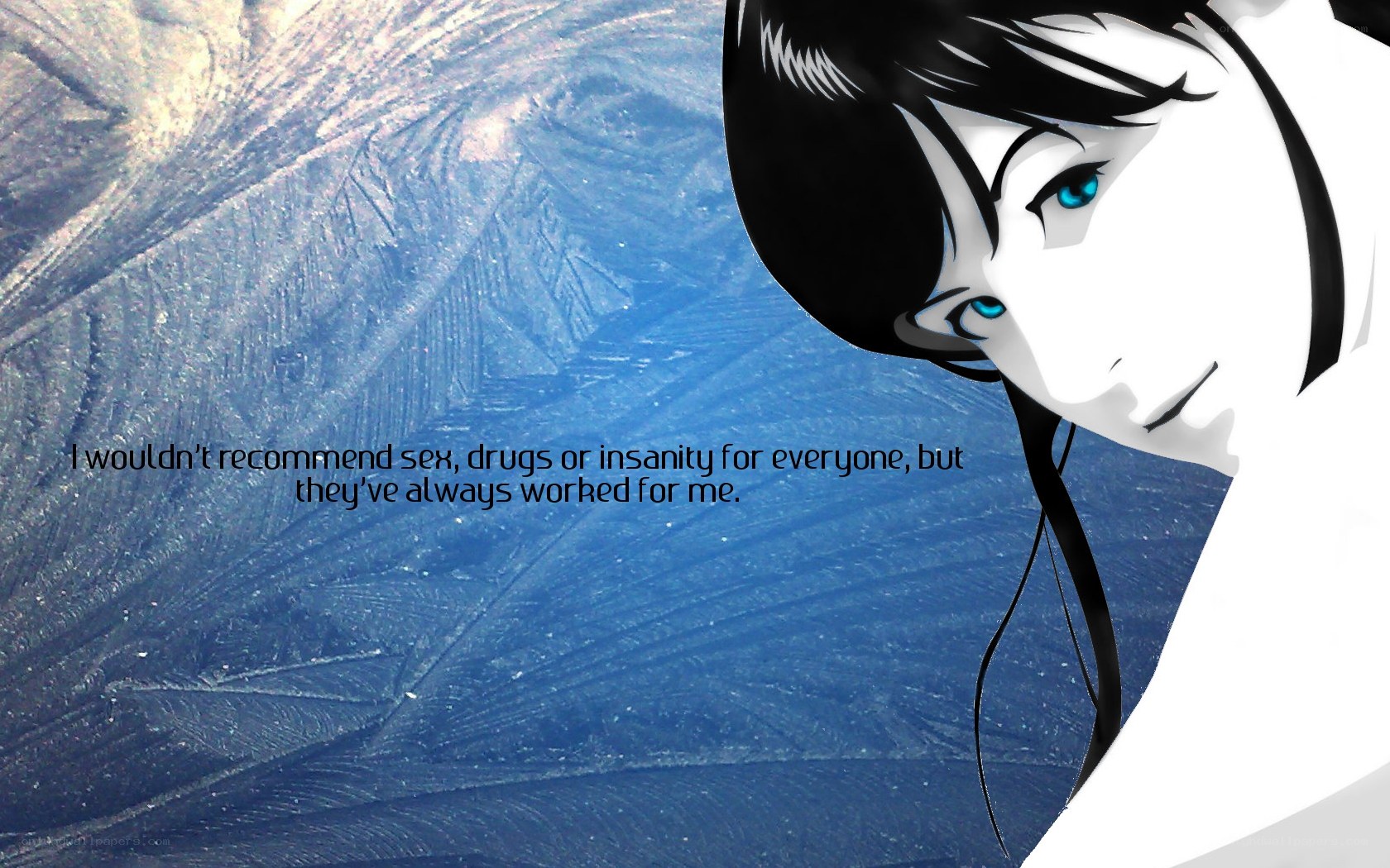 anime character with quote