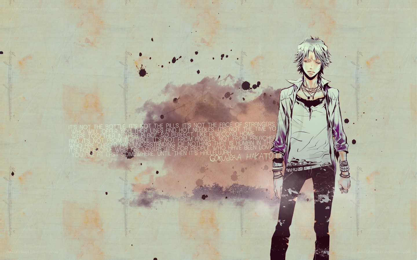 anime character with quote
