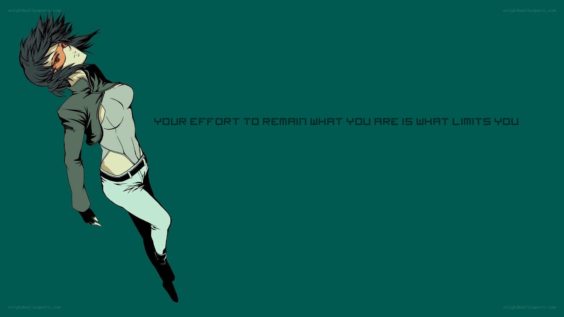 anime character with quote