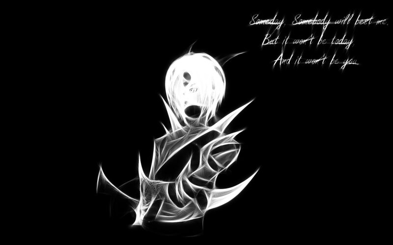 Anime character with quote