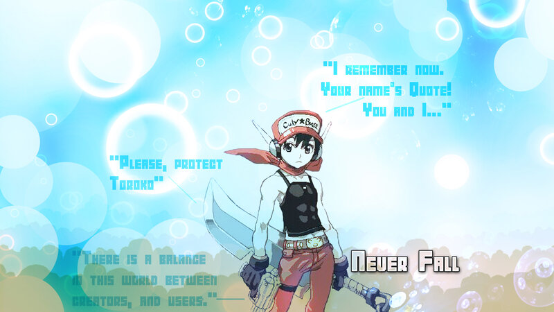 Anime character with quotes