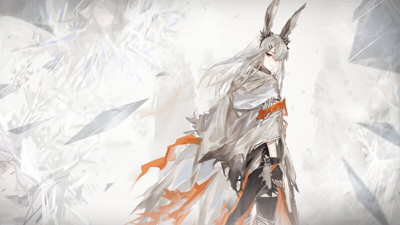 Anime Character with Rabbit Ears — White