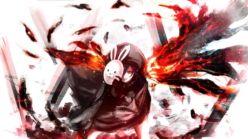 Anime Character with Rabbit Mask — Black