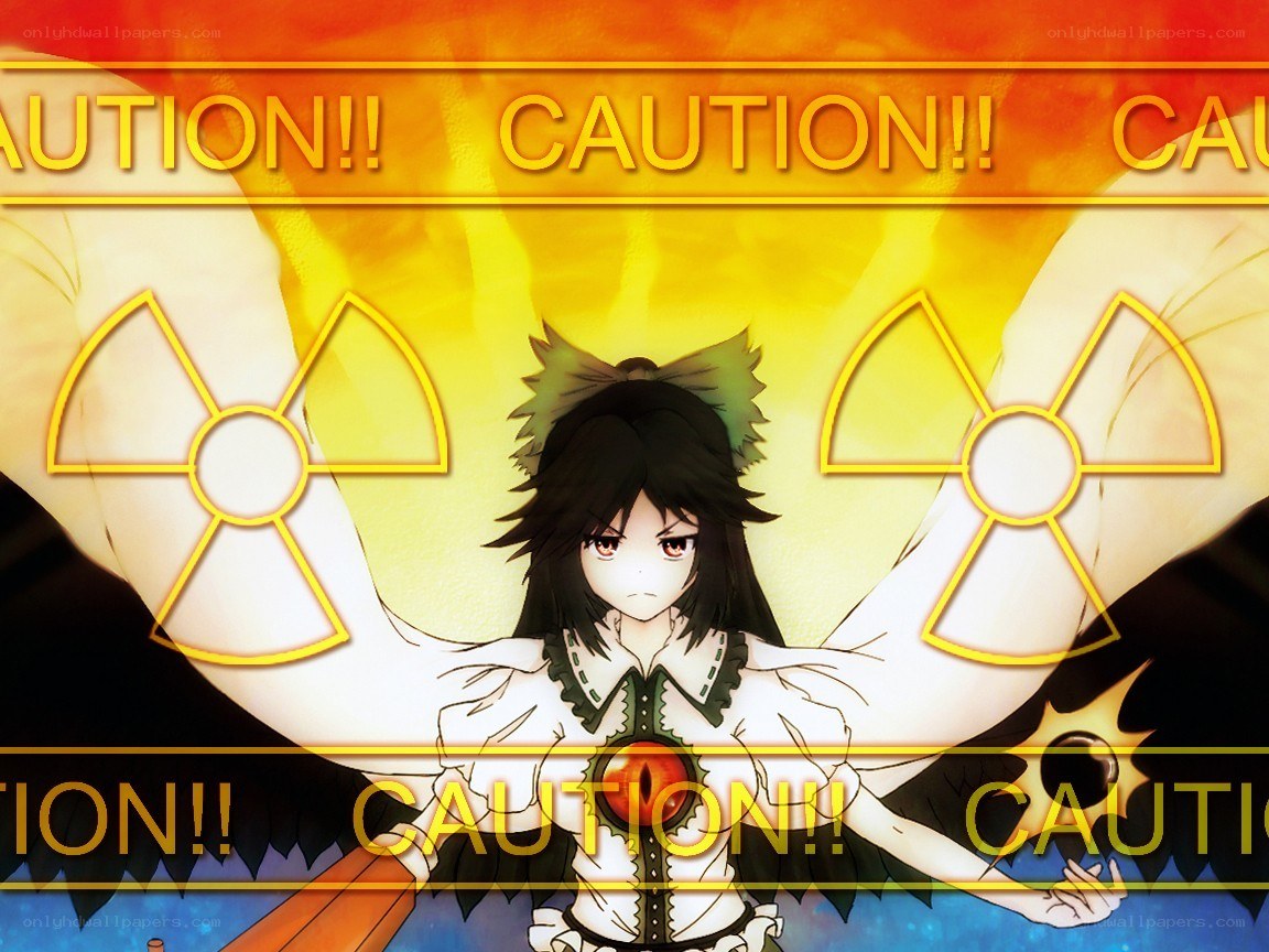 Anime character with radiation warning