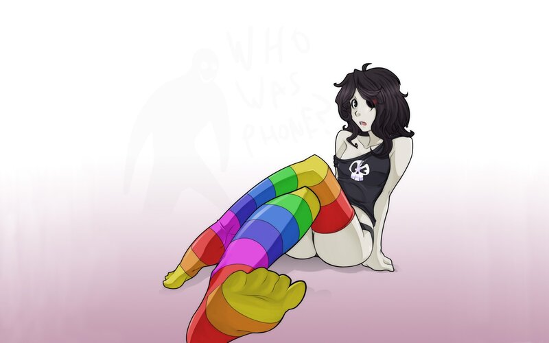 anime character with rainbow legs