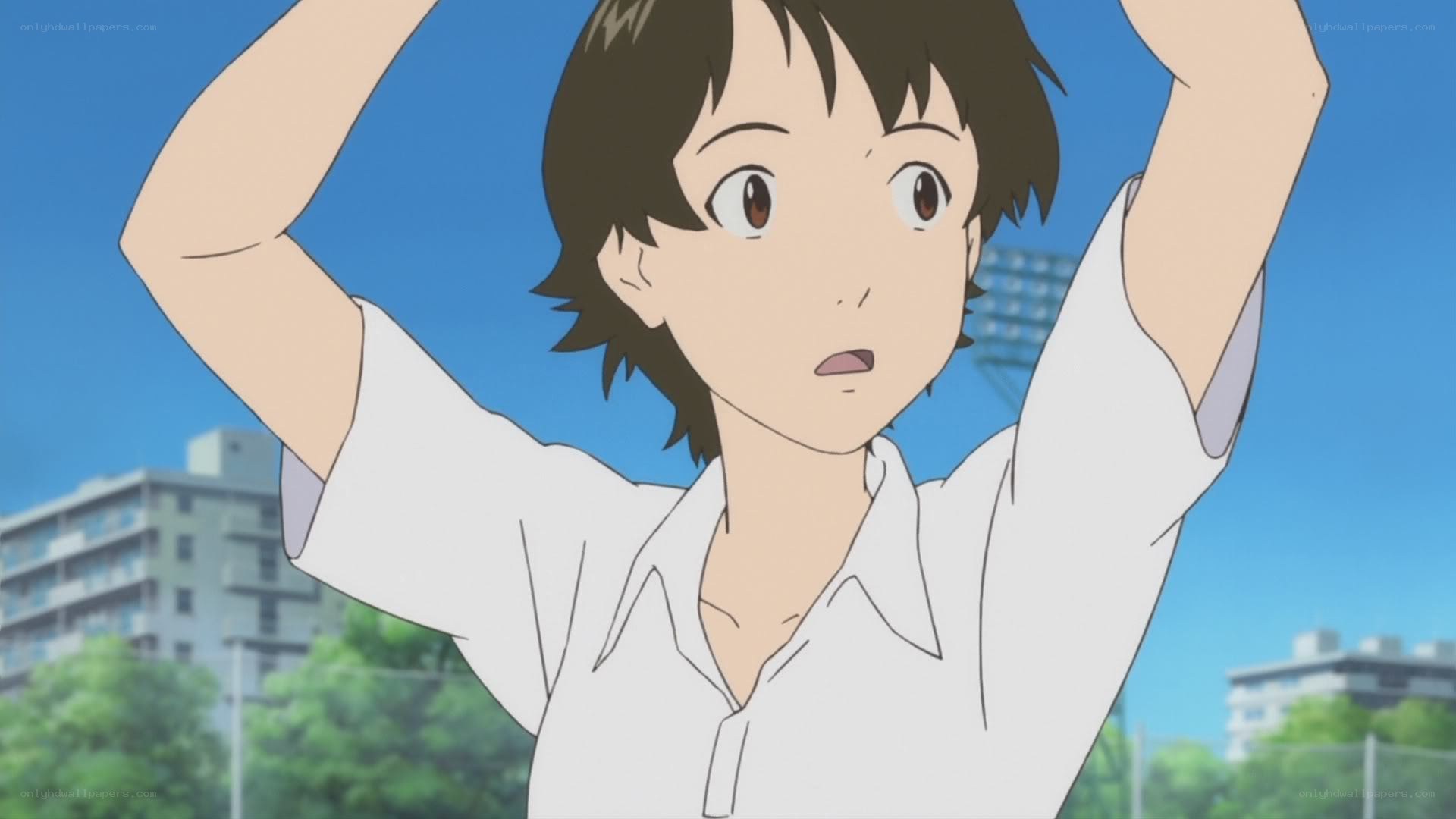 anime character with raised arms