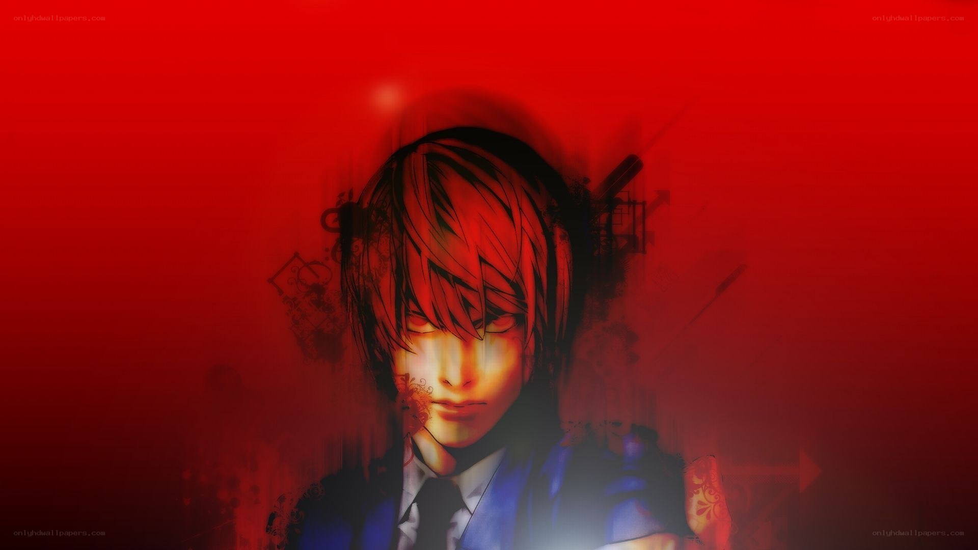 anime character with red background