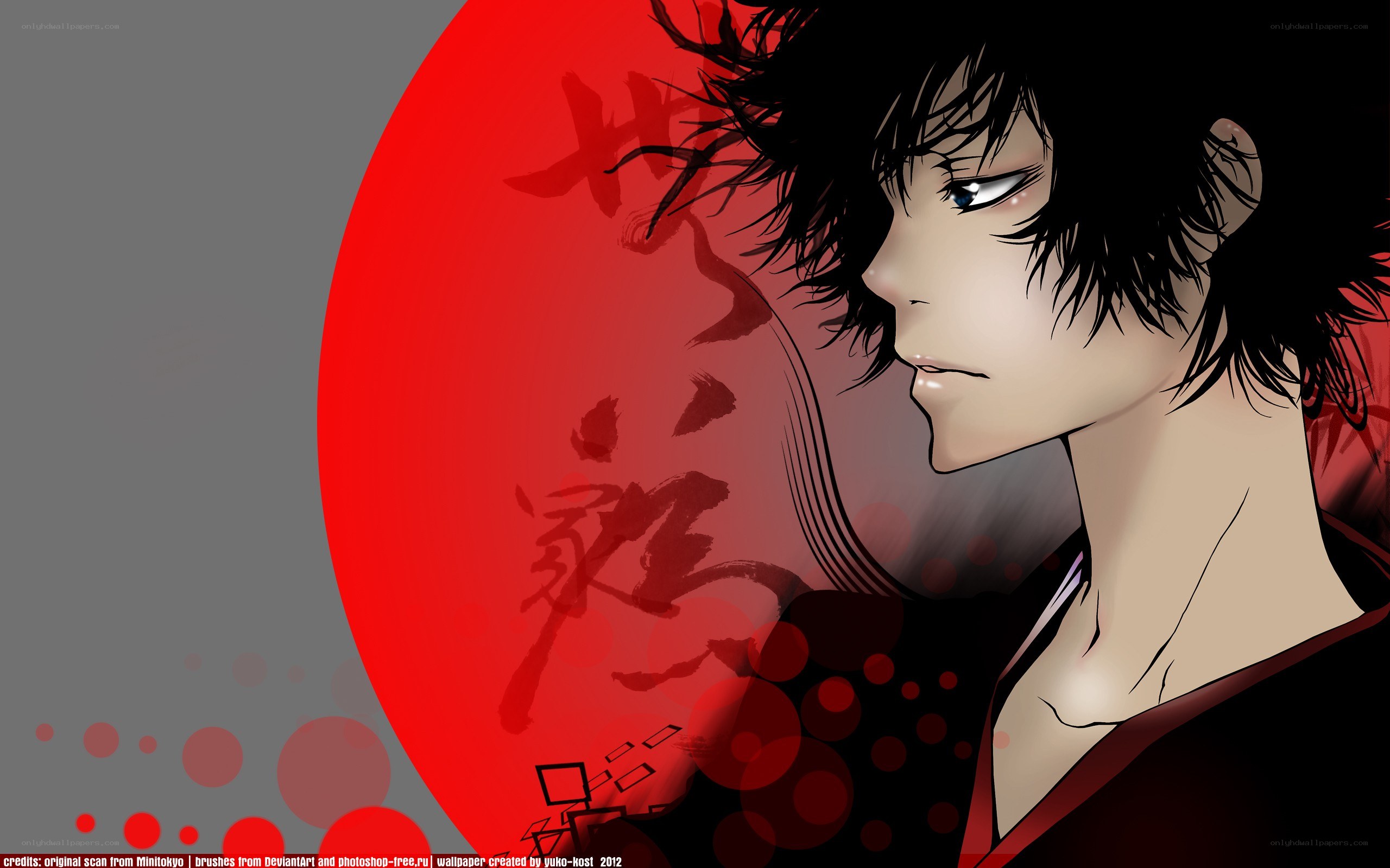 anime character with red background