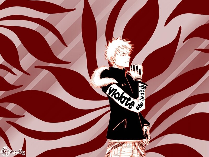 anime character with red background