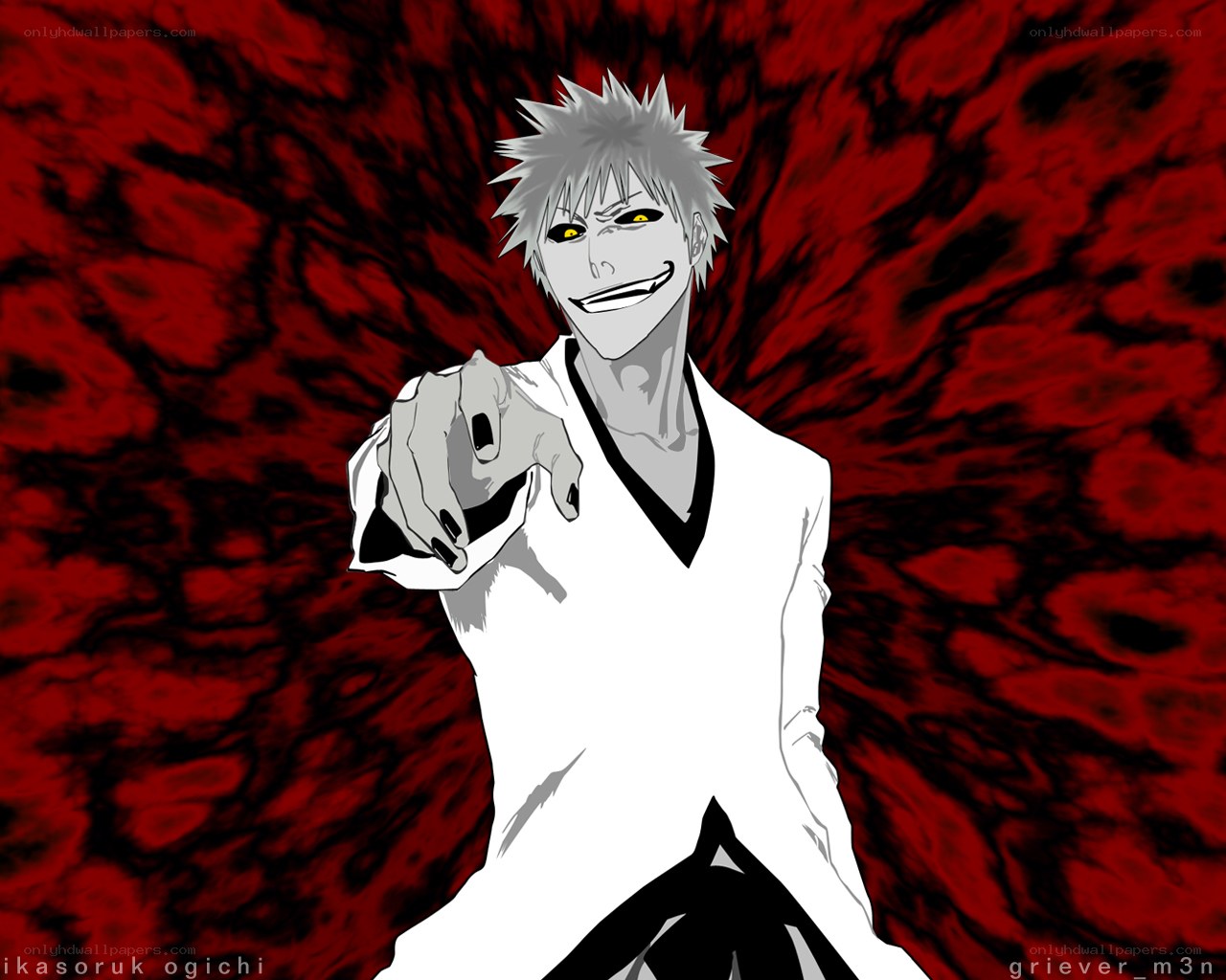 anime character with red background