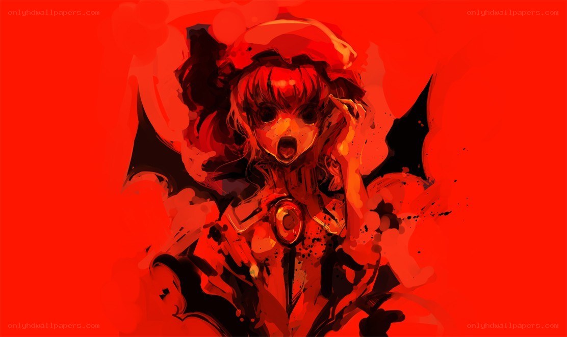 anime character with red background
