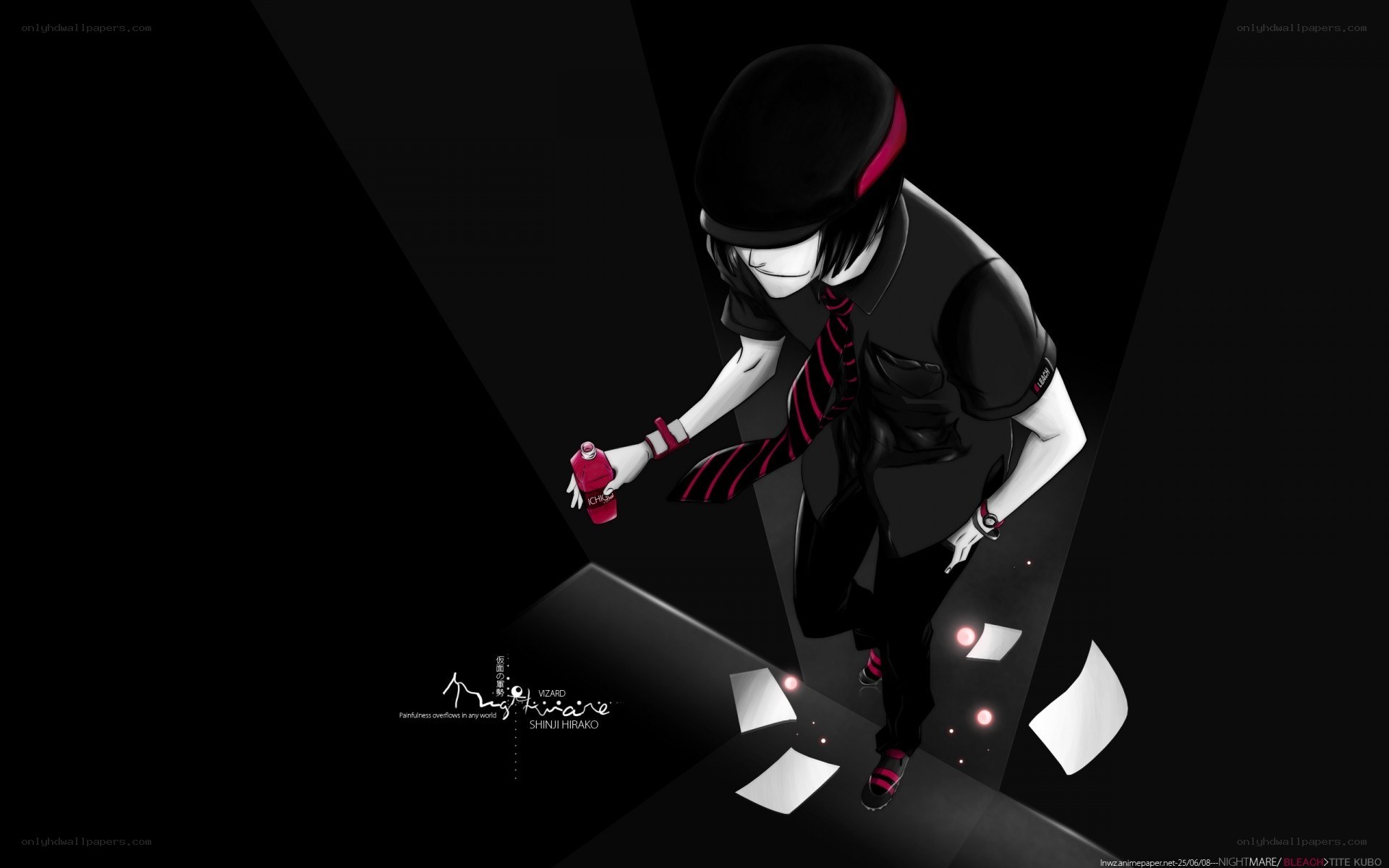 anime character with red bottle