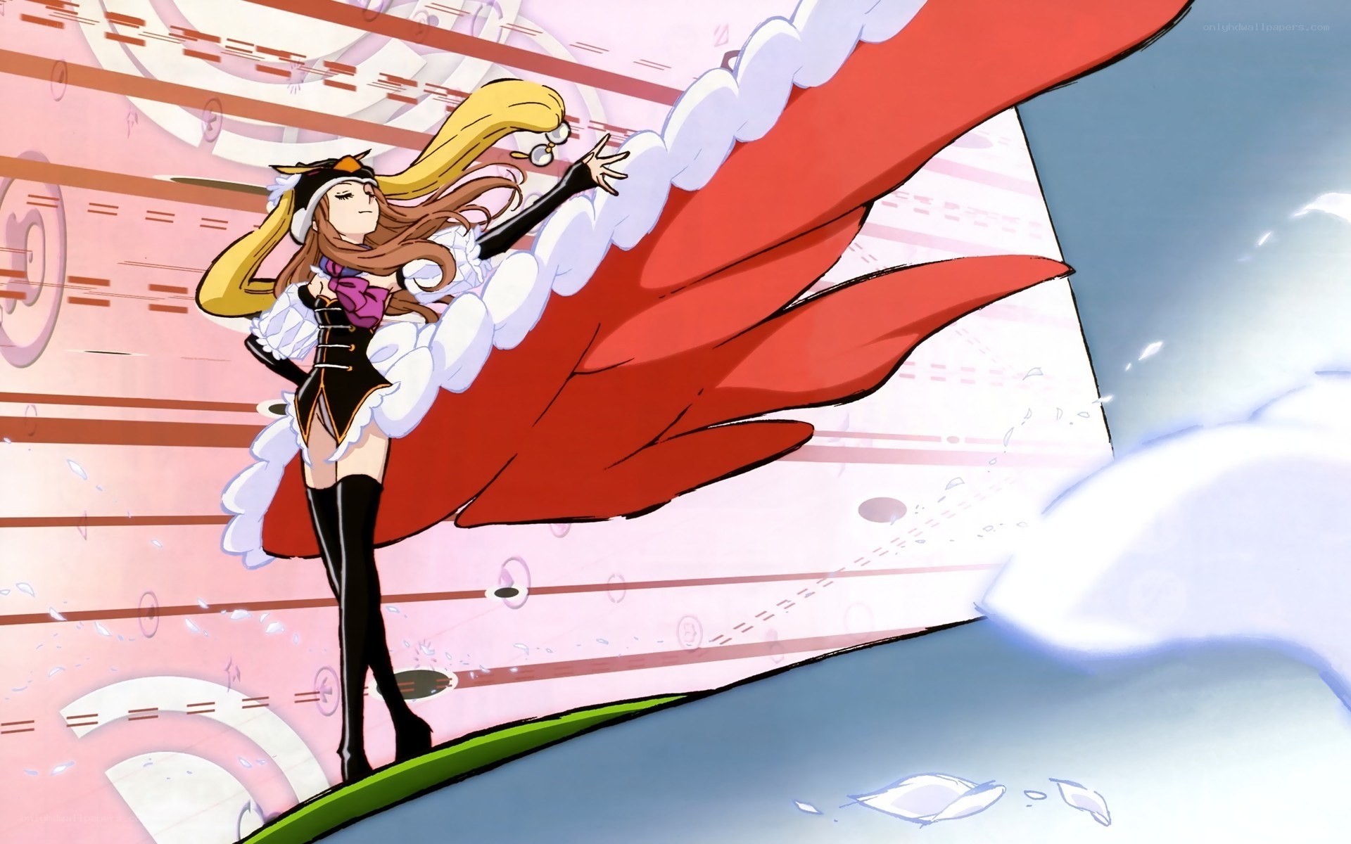 anime character with red cape
