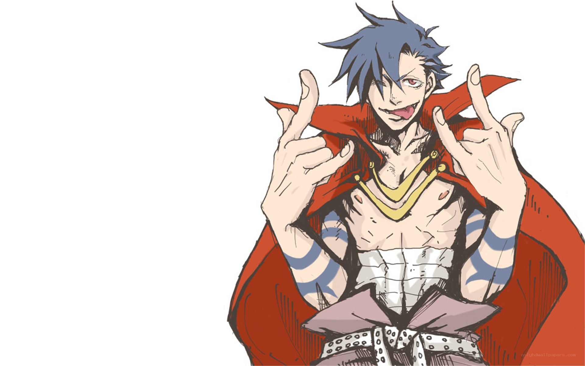 anime character with red cape