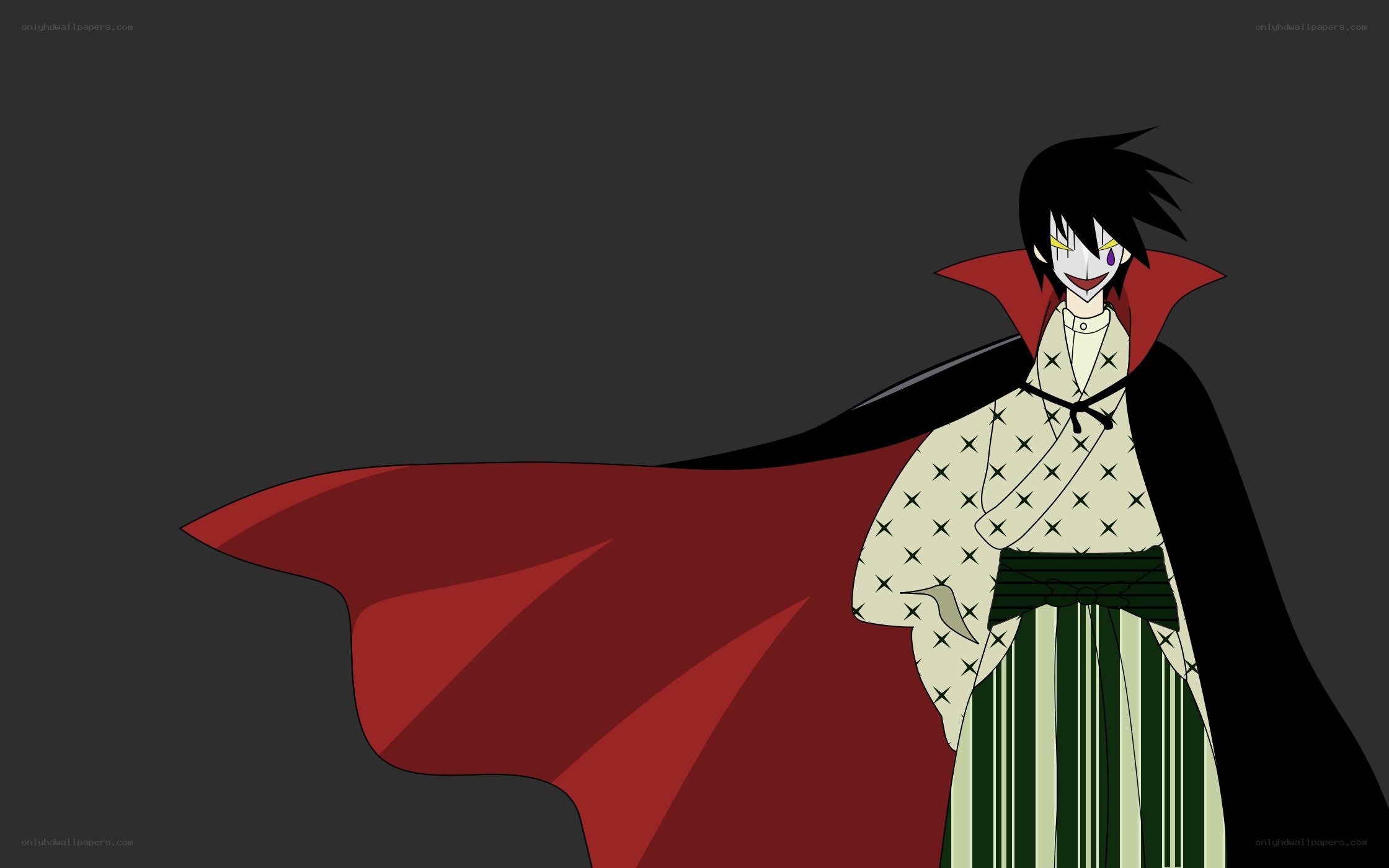 anime character with red cape