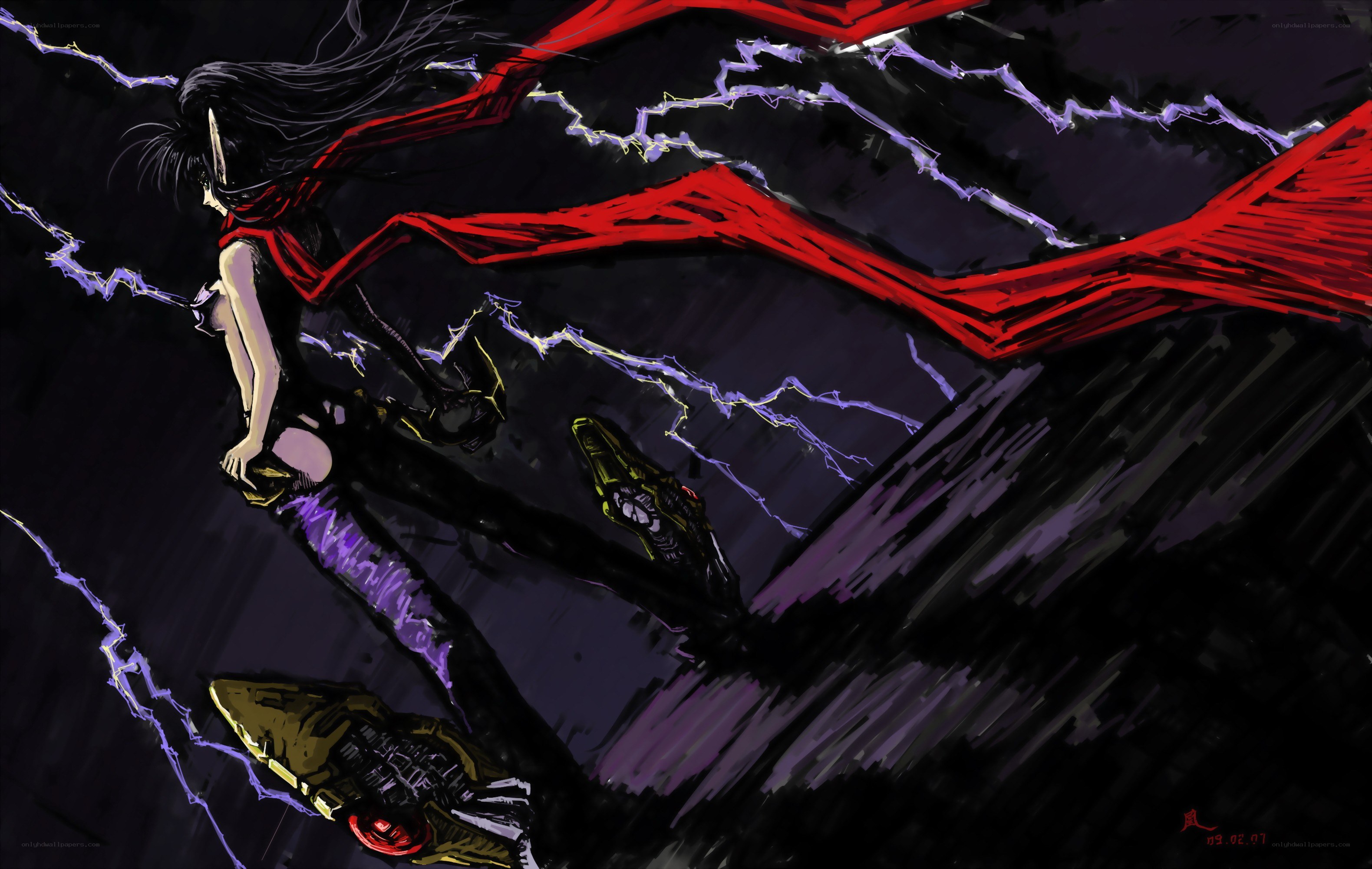 anime character with red cape