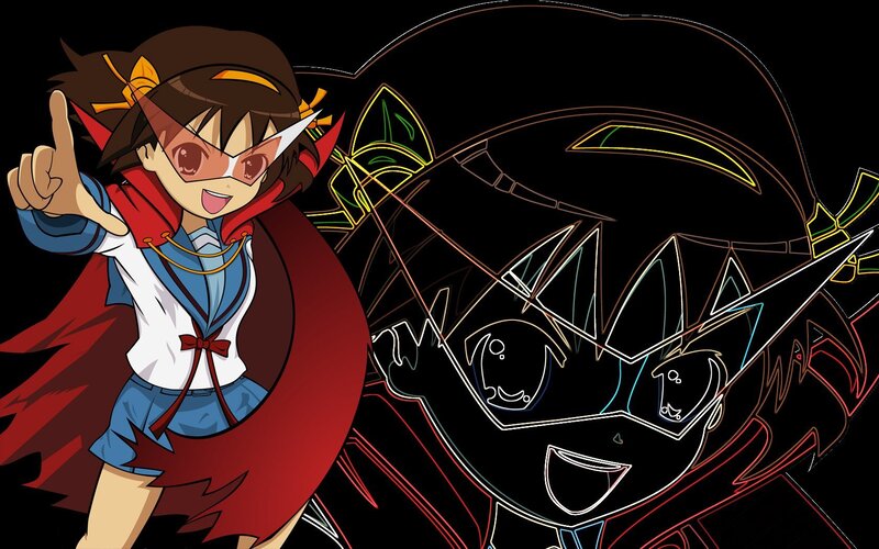 anime character with red cape