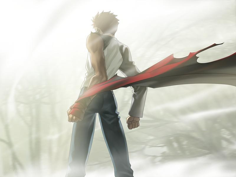anime character with red cape