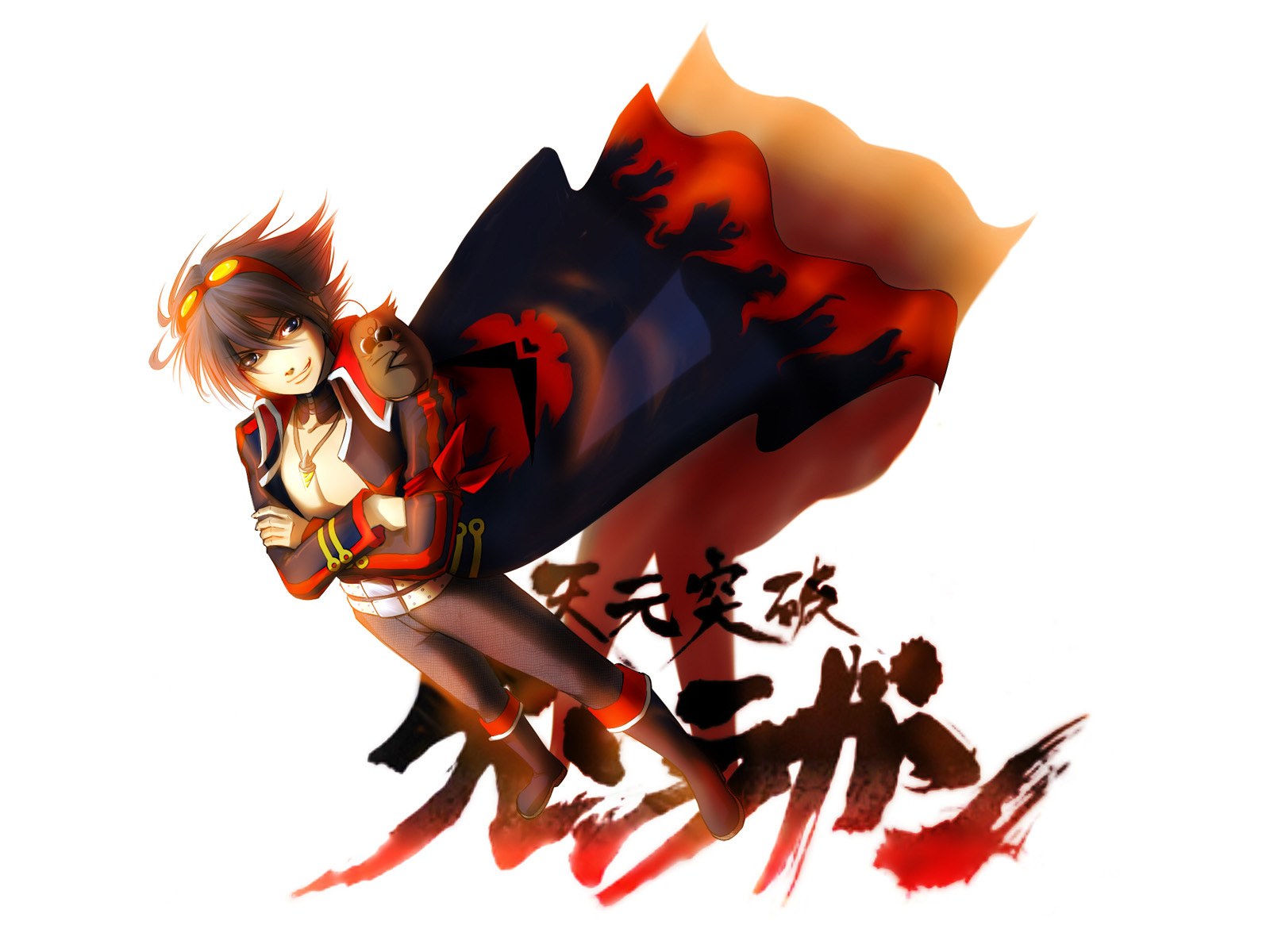 anime character with red cape