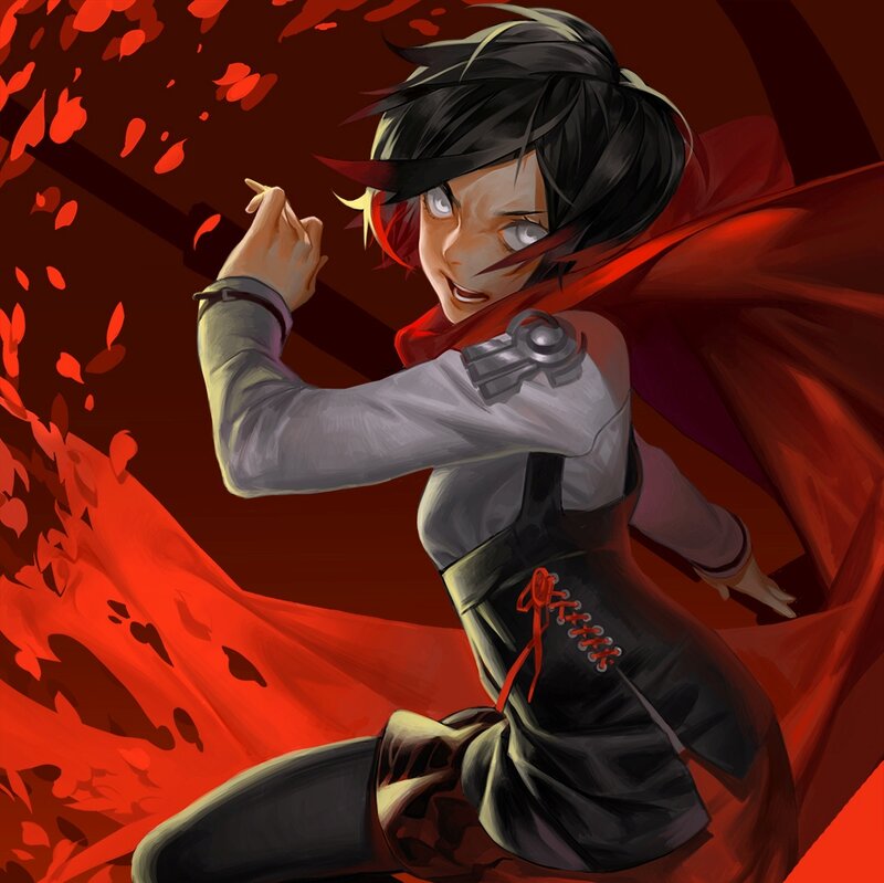 Anime Character with Red Cape — Dramatic, Digital Art