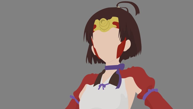 Anime Character with Red Cape — Gray