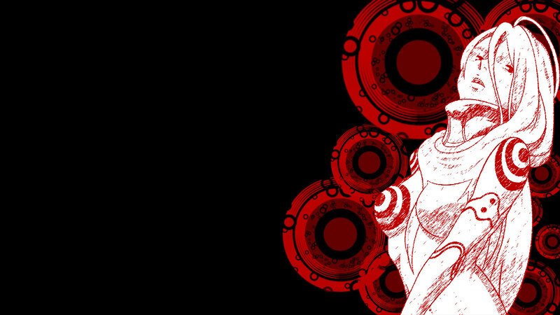 anime character with red circles