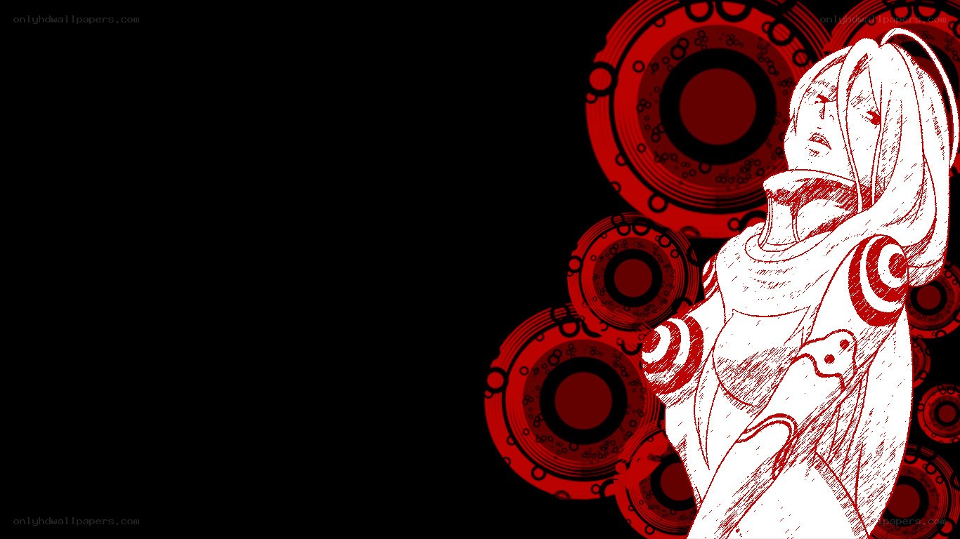 anime character with red circles