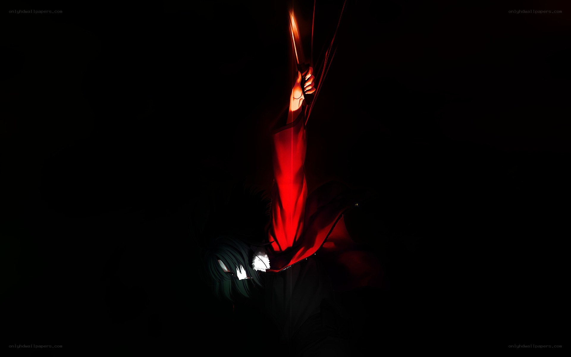 Anime character with red cloak