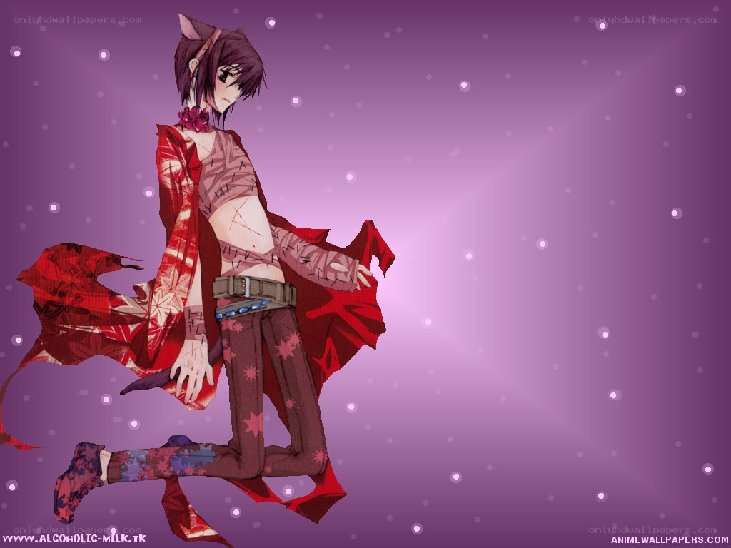 anime character with red cloak