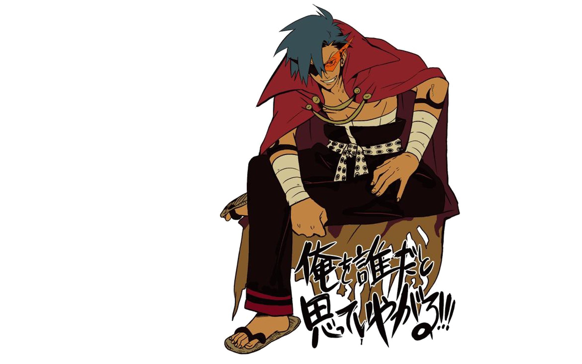 anime character with red cloak