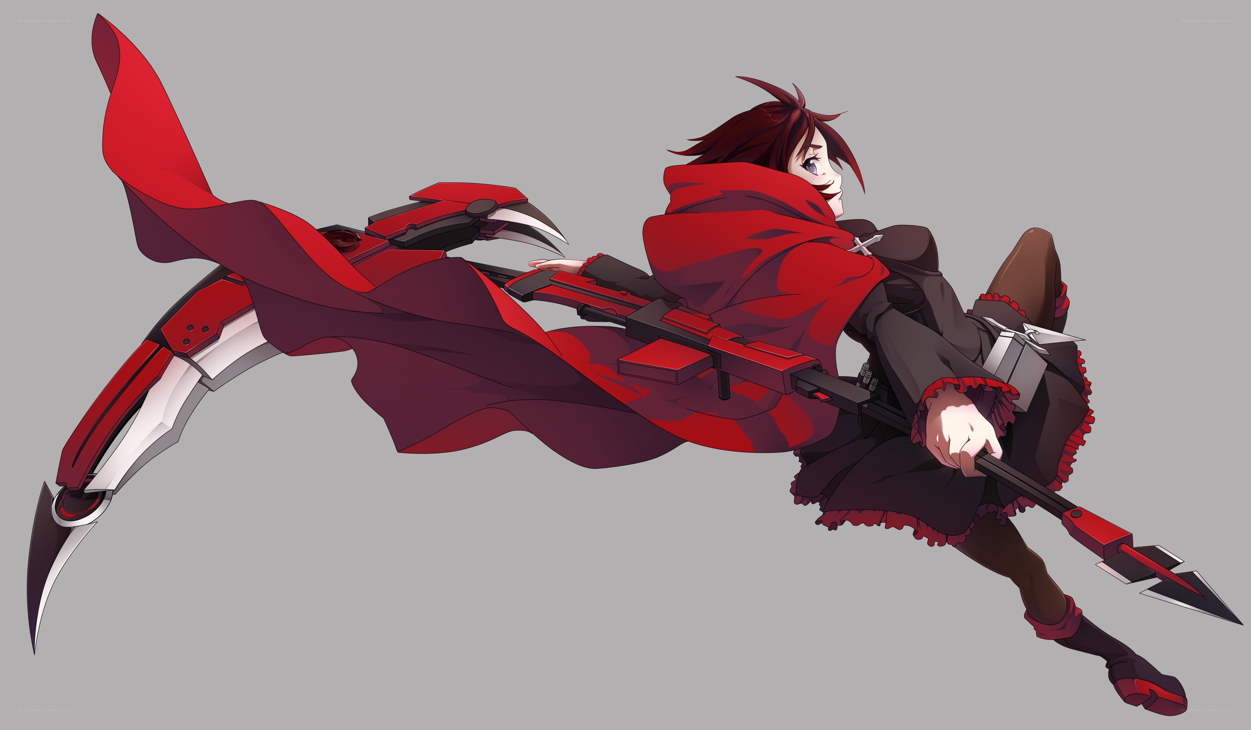 anime character with red cloak