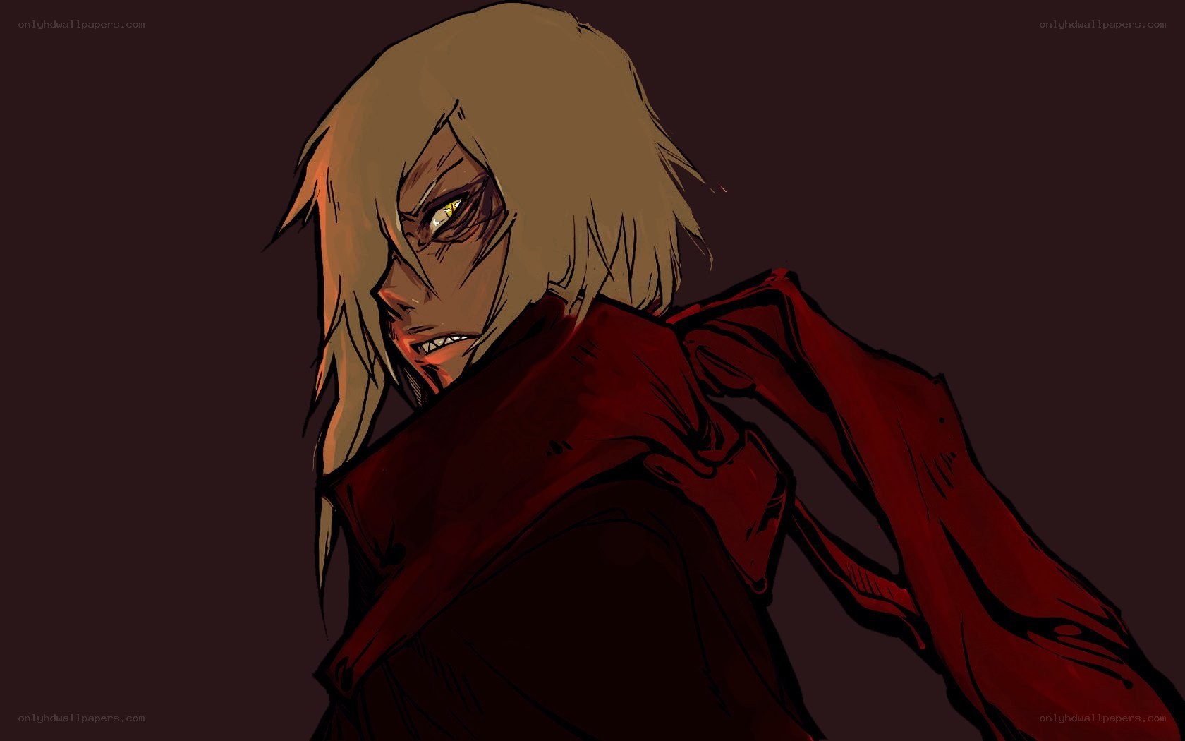 anime character with red cloak