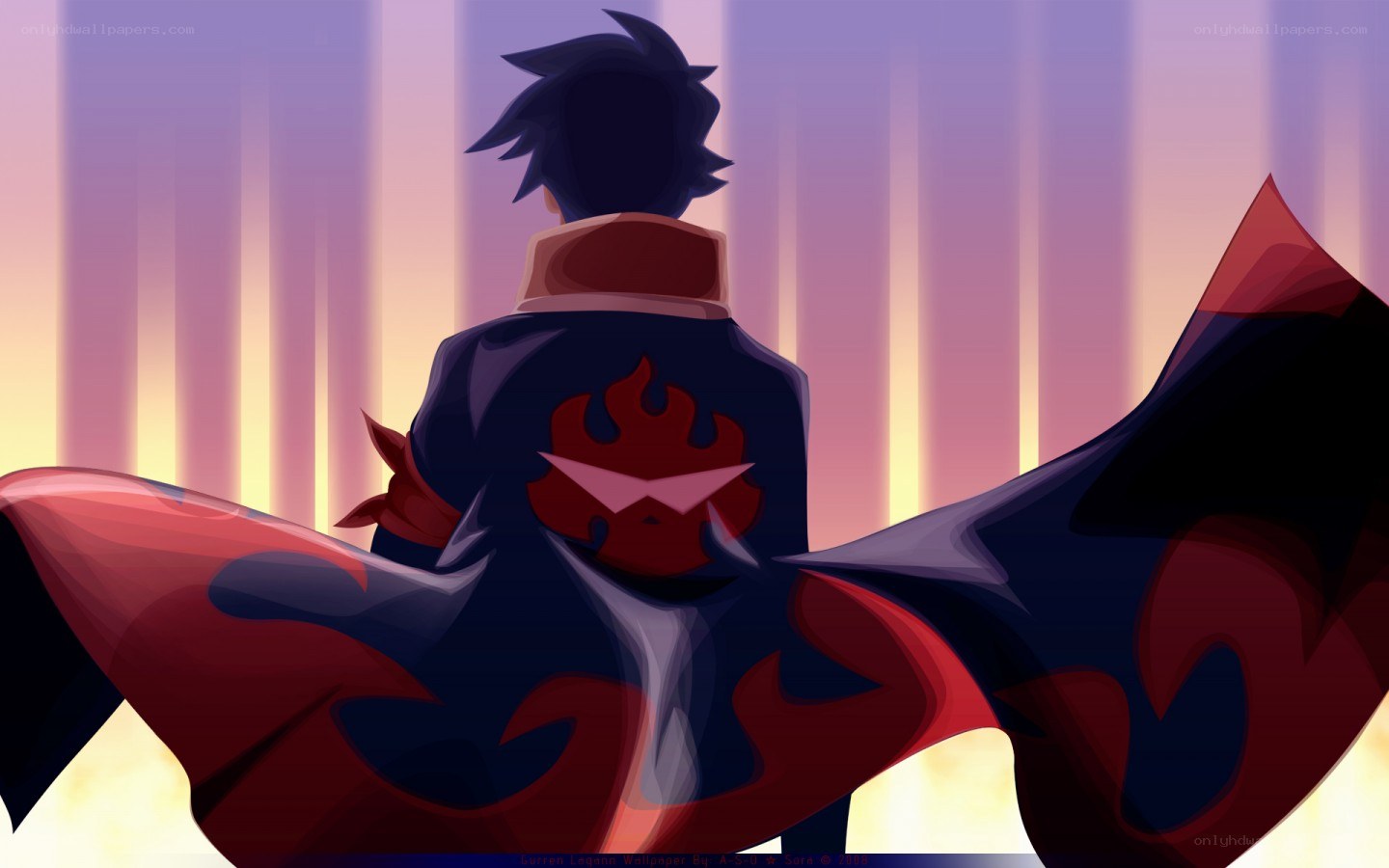 anime character with red cloak