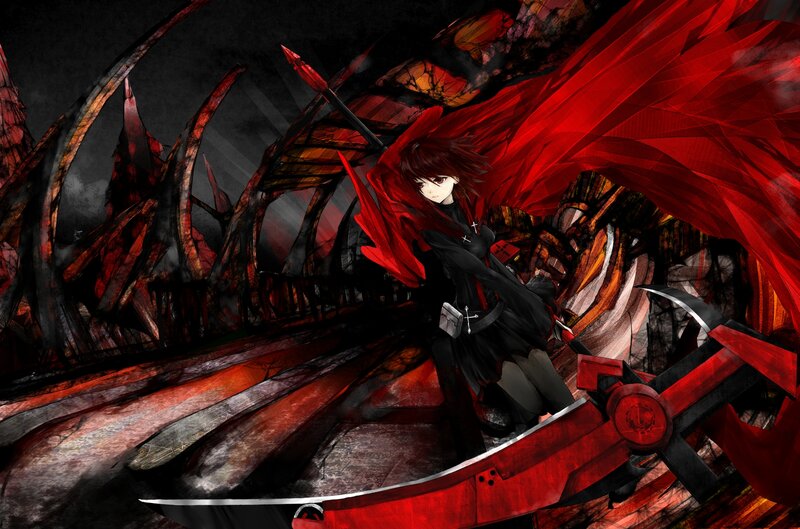 Anime Character with Red Cloak — Dramatic, Digital Art