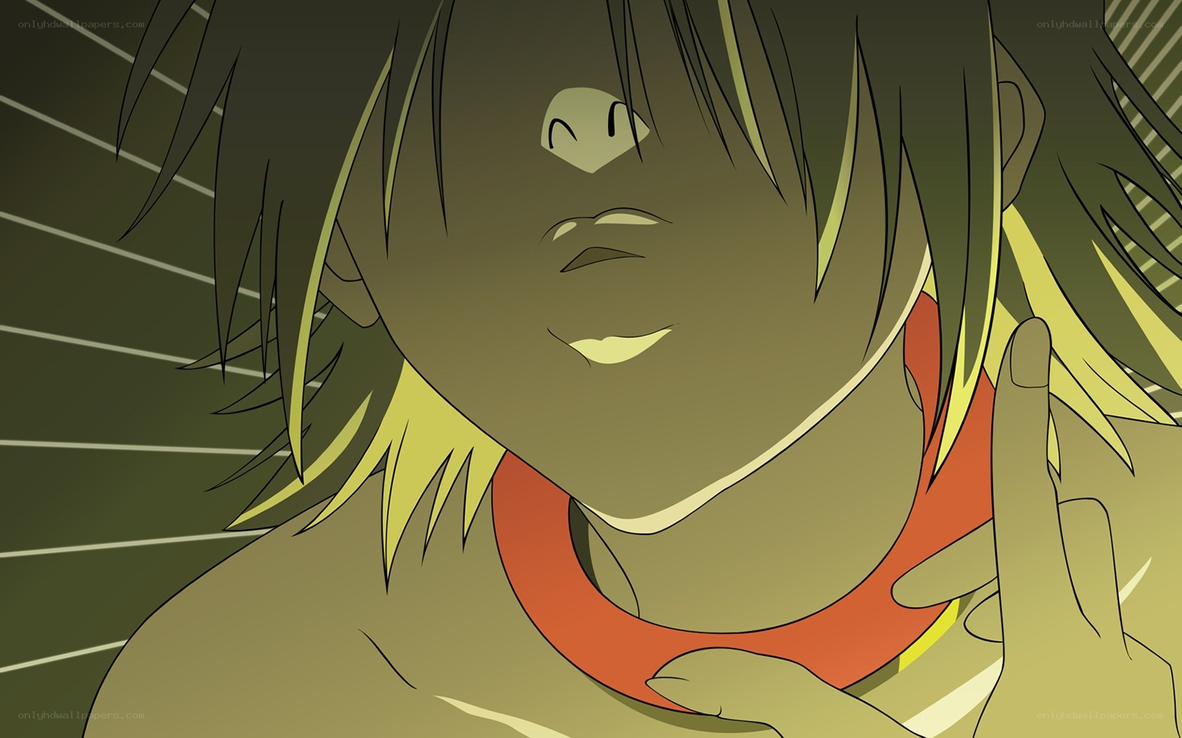 anime character with red collar