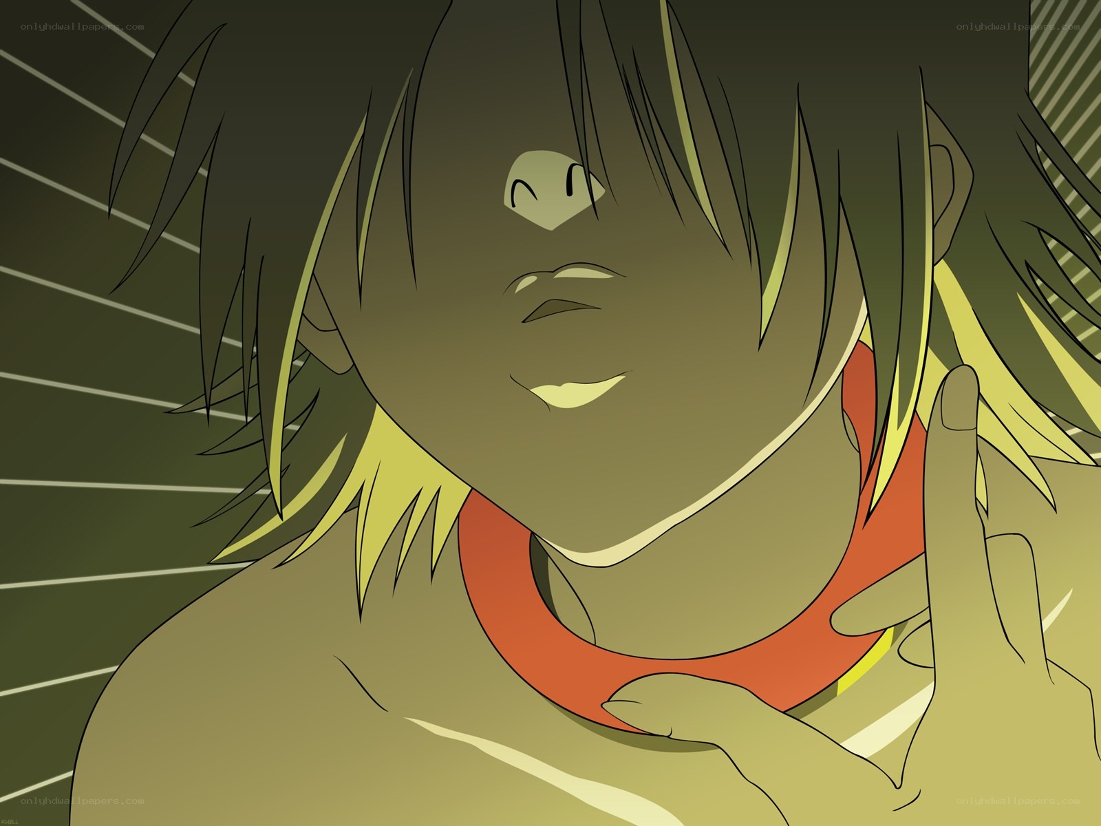 anime character with red collar