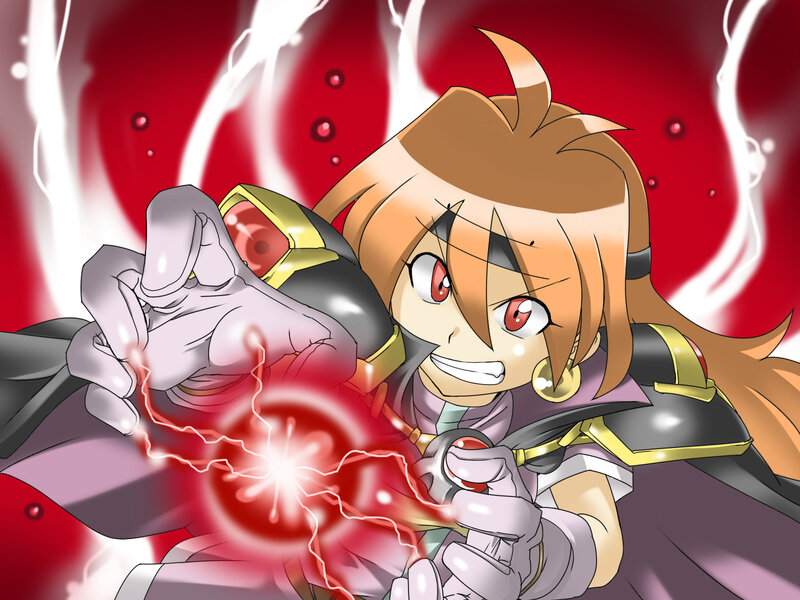 anime character with red energy