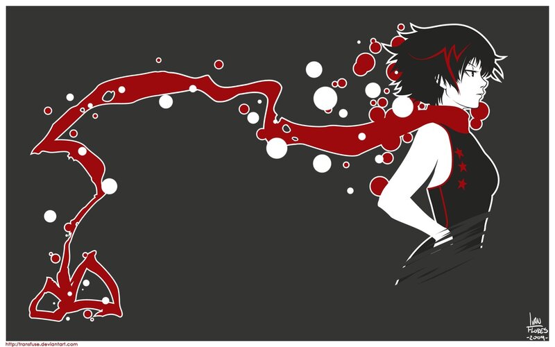 anime character with red energy
