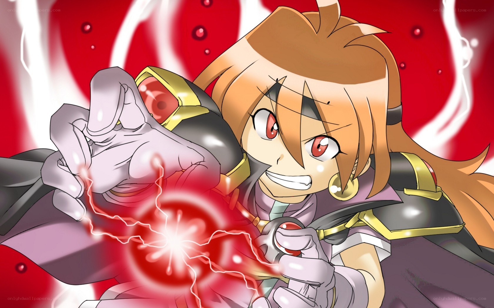 anime character with red energy
