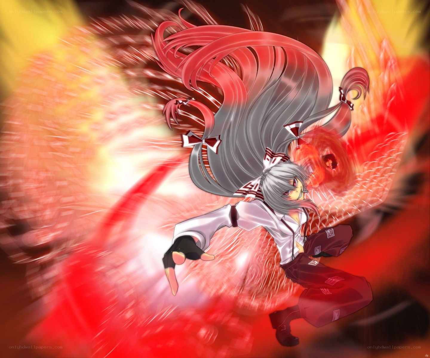 anime character with red energy